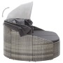 Graue Gartenliege mit Baldachin aus synthetischem Rattan von vidaXL, Betten im Freien - Ref: Foro24-46093, Preis: 731,08 €, R...