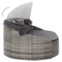 Gray Synthetic Rattan Canopy Garden Lounger by vidaXL, Outdoor beds - Ref: Foro24-46093, Price: 731,48 €, Discount: %