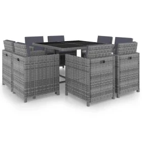 9-piece garden dining set and gray synthetic rattan cushions by vidaXL, Garden sets - Ref: Foro24-46375, Price: 688,45 €, Dis...