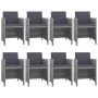 9-piece garden dining set and gray synthetic rattan cushions by vidaXL, Garden sets - Ref: Foro24-46375, Price: 688,45 €, Dis...