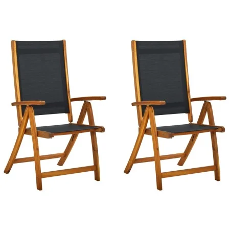 Klappbare Gartenstühle, 2 Stück, Akazienholz und Textilene von vidaXL, Gartenstühle - Ref: Foro24-41747, Preis: 155,67 €, Rab...