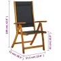 Klappbare Gartenstühle, 2 Stück, Akazienholz und Textilene von vidaXL, Gartenstühle - Ref: Foro24-41747, Preis: 155,67 €, Rab...