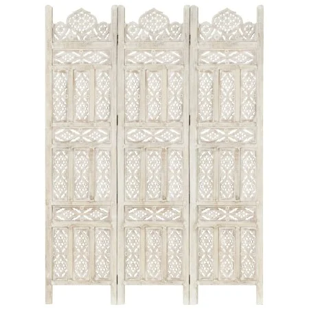 Paravent 3 Paneele handgeschnitzt aus weißem Mangoholz 120x165 cm von vidaXL, Raumteiler - Ref: Foro24-285318, Preis: 166,52 ...