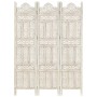 Screen 3 panels hand carved white mango wood 120x165 cm by vidaXL, Room dividers - Ref: Foro24-285318, Price: 180,34 €, Disco...