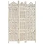 Screen 3 panels hand carved white mango wood 120x165 cm by vidaXL, Room dividers - Ref: Foro24-285318, Price: 169,80 €, Disco...