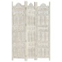 Screen 3 panels hand carved white mango wood 120x165 cm by vidaXL, Room dividers - Ref: Foro24-285318, Price: 180,34 €, Disco...