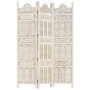 Screen 3 panels hand carved white mango wood 120x165 cm by vidaXL, Room dividers - Ref: Foro24-285318, Price: 180,34 €, Disco...