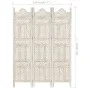 Paravent 3 Paneele handgeschnitzt aus weißem Mangoholz 120x165 cm von vidaXL, Raumteiler - Ref: Foro24-285318, Preis: 166,52 ...