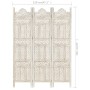 Paravent 3 Paneele handgeschnitzt aus weißem Mangoholz 120x165 cm von vidaXL, Raumteiler - Ref: Foro24-285318, Preis: 180,42 ...