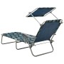Lounger with leaf-printed steel awning by vidaXL, Loungers - Ref: Foro24-310338, Price: 91,72 €, Discount: %