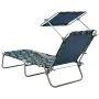 Lounger with leaf-printed steel awning by vidaXL, Loungers - Ref: Foro24-310338, Price: 95,82 €, Discount: %
