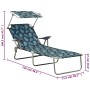 Lounger with leaf-printed steel awning by vidaXL, Loungers - Ref: Foro24-310338, Price: 91,72 €, Discount: %