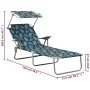 Lounger with leaf-printed steel awning by vidaXL, Loungers - Ref: Foro24-310338, Price: 95,82 €, Discount: %