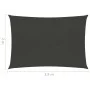 Square HDPE shade sail 2x3.5 m in anthracite grey by vidaXL, Umbrellas - Ref: Foro24-311063, Price: 26,95 €, Discount: %