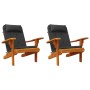 Cojines para silla Adirondack 2 uds tela Oxford negro