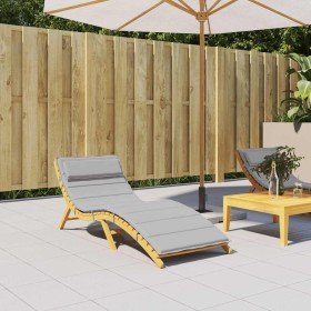 Cojín de tumbona de tela Oxford gris 180x60x4 cm Cojín de tumbona de tela Oxford gris 180x60x4 cm