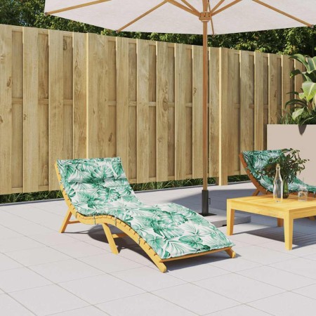 Cojín de tumbona de tela Oxford estampado de hojas 180x60x4 cm