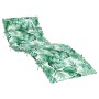 Cojín de tumbona de tela Oxford estampado de hojas 180x60x4 cm