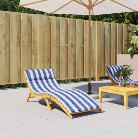 Cojín de tumbona tela Oxford a rayas azul y blanco 180x60x4 cm Cojín de tumbona tela Oxford a rayas azul y blanco 180x60x4 cm