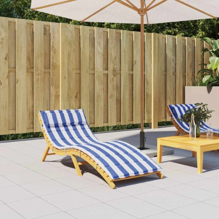 Cojín de tumbona tela Oxford a rayas azul y blanco 180x60x4 cm