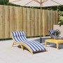 Cojín de tumbona tela Oxford a rayas azul y blanco 180x60x4 cm