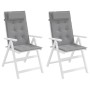 Cojines de silla con respaldo alto 2 uds tela Oxford gris