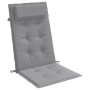 Cojines de silla con respaldo alto 2 uds tela Oxford gris