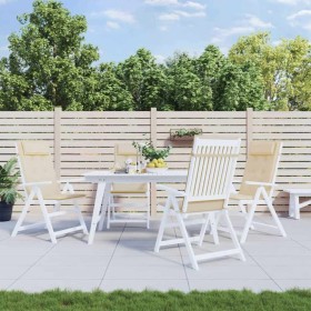 Cojines de silla con respaldo alto 4 uds tela Oxford beige Cojines de silla con respaldo alto 4 uds tela Oxford beige