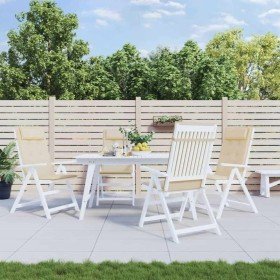 Cojines de silla con respaldo alto 4 uds tela Oxford beige Cojines de silla con respaldo alto 4 uds tela Oxford beige