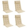 Cojines de silla con respaldo alto 4 uds tela Oxford beige