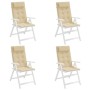 Cojines de silla con respaldo alto 4 uds tela Oxford beige