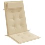 Cojines de silla con respaldo alto 4 uds tela Oxford beige