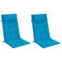 Cojines de silla con respaldo alto 2 uds tela Oxford azul claro