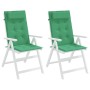 Cojines de silla con respaldo alto 2 uds tela Oxford verde