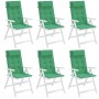 Cojines de silla con respaldo alto 6 uds tela Oxford verde