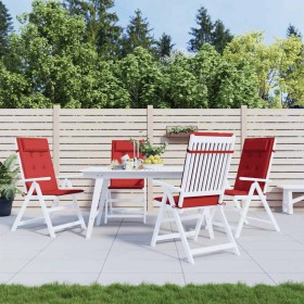 Cojines de silla con respaldo alto 4 uds tela Oxford rojo Cojines de silla con respaldo alto 4 uds tela Oxford rojo