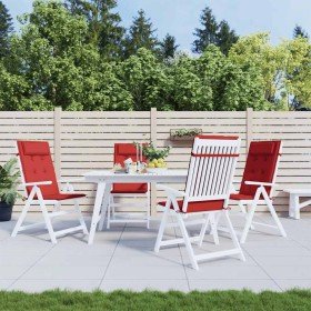 Cojines de silla con respaldo alto 4 uds tela Oxford rojo Cojines de silla con respaldo alto 4 uds tela Oxford rojo