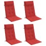 Cojines de silla con respaldo alto 4 uds tela Oxford rojo