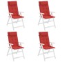 Cojines de silla con respaldo alto 4 uds tela Oxford rojo
