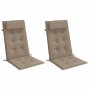 Cojines de silla con respaldo alto 2 uds tela Oxford gris taupe