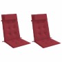 Cojines de silla con respaldo alto 2 uds tela Oxford rojo tinto