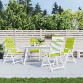 Cojines de silla respaldo alto 4 uds tela Oxford verde brillo Cojines de silla respaldo alto 4 uds tela Oxford verde brillo