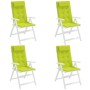 Cojines de silla respaldo alto 4 uds tela Oxford verde brillo
