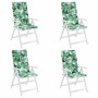 Cojines silla respaldo alto 4 uds tela Oxford estampado hojas