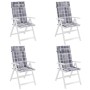 Cojines de silla respaldo alto 4 uds tela Oxford a cuadros gris