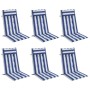Cojines silla respaldo alto 6 uds tela Oxford rayas azul blanco