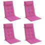 Cojines para silla con respaldo alto 4 uds tela Oxford rosa