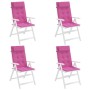 Cojines para silla con respaldo alto 4 uds tela Oxford rosa