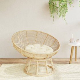 Cojín redondo tela Oxford color crema Ø 60x11 cm Cojín redondo tela Oxford color crema Ø 60x11 cm