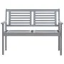 2-seater garden bench solid wood eucalyptus gray 120 cm by vidaXL, garden benches - Ref: Foro24-47294, Price: 172,72 €, Disco...